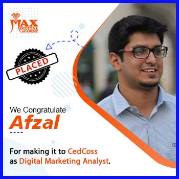 Placed by MDA after completing digital marketing course